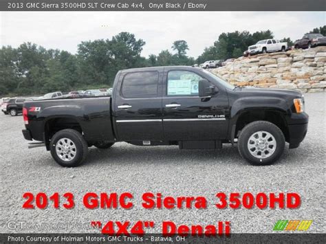 Onyx Black 2013 Gmc Sierra 3500hd Slt Crew Cab 4x4 Ebony Interior