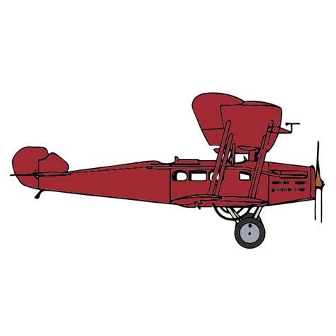 Biplane Red Color Free Svg