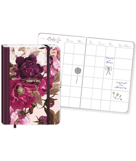 BUJO Zeszyt Do Bullet Journal A5 288k Kropki DARK FLOWERS Interdruk