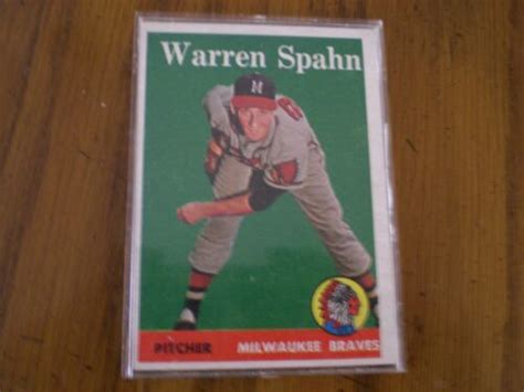 Topps Warren Spahn Braves Nm To Nm Mt Ebay