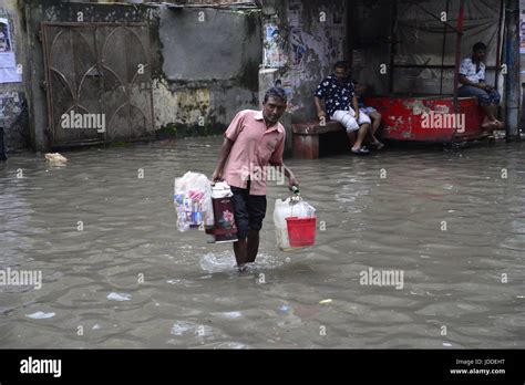 Dhaka Bangladesh Th Jun Citizens Walking Through The Flooded