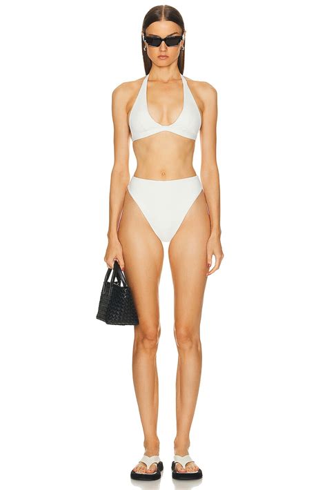 HAIGHT X Tina Kunakey Adjustable Nadia Bikini Top In Off White FWRD