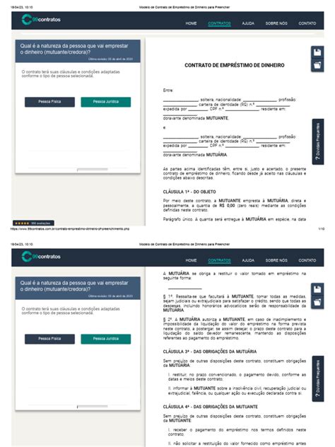 Assinei Um Contrato De Empréstimo E Me Arrependi Posso Cancelar - Modelo de Contrato de Empréstimo Amigo | PDF