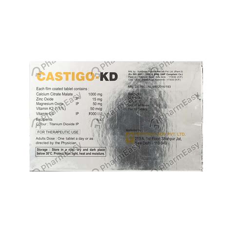 Castigo Kd Strip Of 10 Tablets Uses Side Effects Dosage