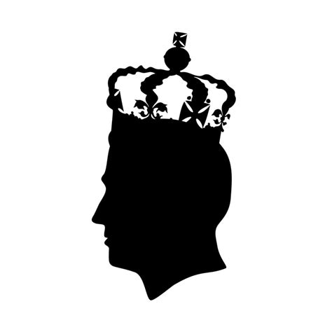 Silhouette of King Charles III portrait profile. The British monarch in ...