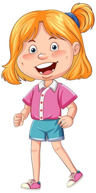 Personaje De Dibujos Animados Linda Chica Vector Gratis