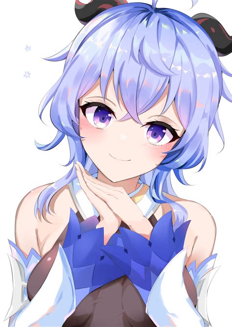 Safebooru 1girl Absurdres Ahoge Bangs Bare Shoulders Bell Blue Hair