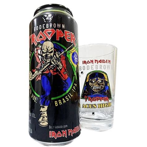 Cerveja Trooper Iron Maiden Ipa Ml Copo Aces High Ml Trooper