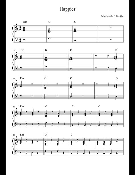 Happier Sheet Music For Piano Download Free In Pdf Or Midi