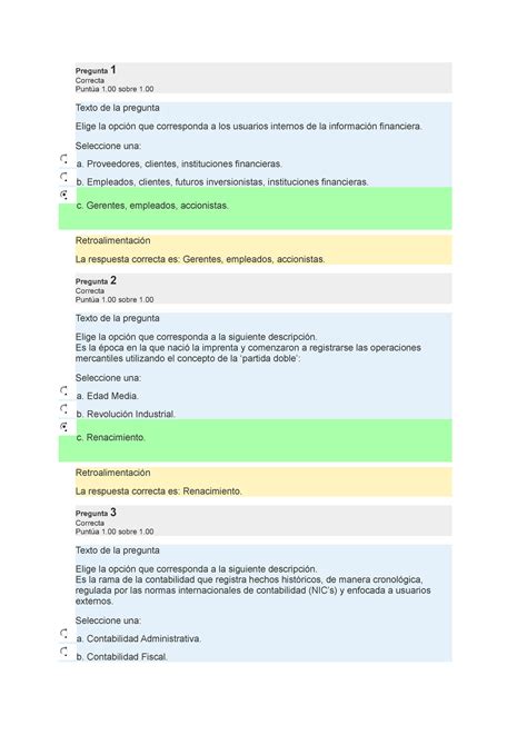 Examen Contabilidad Financiera V Pregunta Correctapunt A Sobre