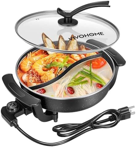 Amazon YONGXIN Electric Hot Pot JH B Cm With Divider Stainless Steel W Dual