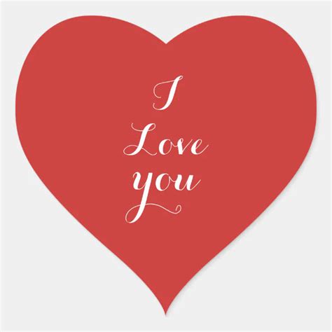 I Love You Heart Sticker Zazzle