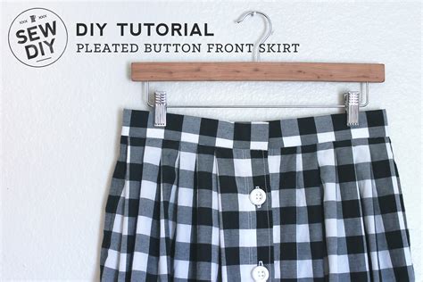 Diy Tutorial Pleated Button Front Skirt Sew Diy