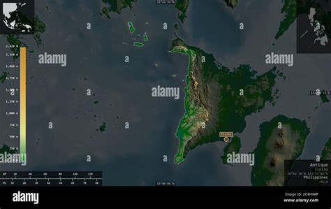 Antique Province Of Philippines Colored Shader Data With Lakes And