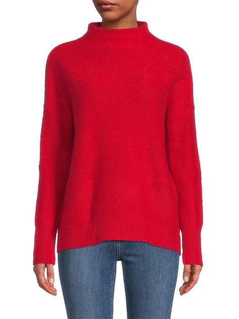 Saks Fifth Avenue Funnelneck Brushed Cashmere Sweater ShopStyle In