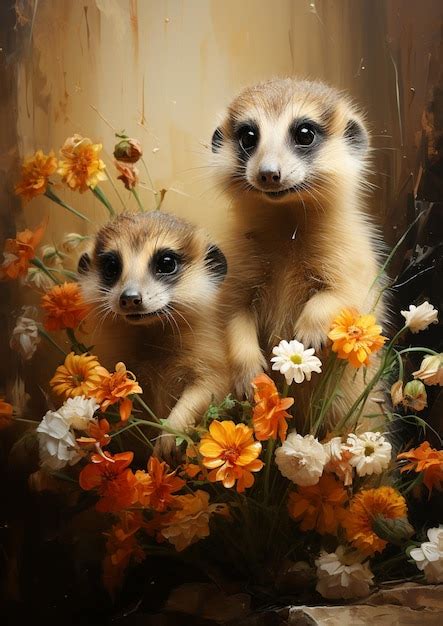 Premium AI Image There Are Two Meerkats Standing Next To Each Other