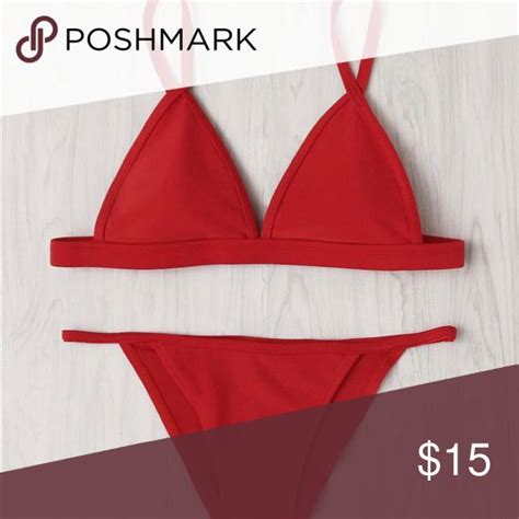 Red Triangle Bikini Red Triangle Bikini Bikinis Triangle Bikini