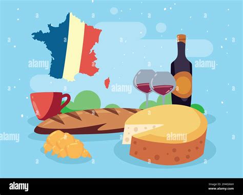 Cool France Poster With Items Stock Vector Image And Art Alamy