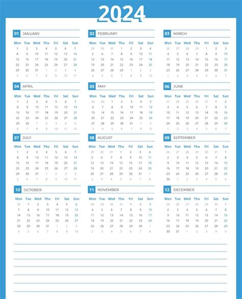 Calendario Para Calendario Azul Semana Que Comienza El Lunes