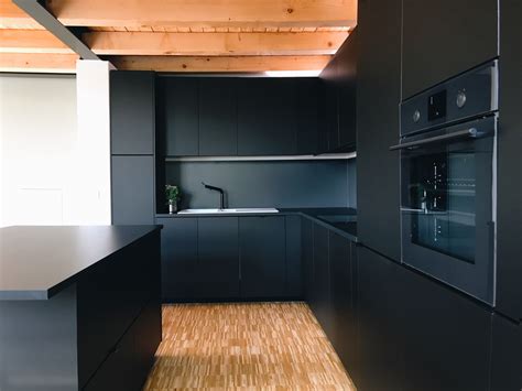 Matt Black Kitchen Design Not Quite Finished Modern Sleek Look