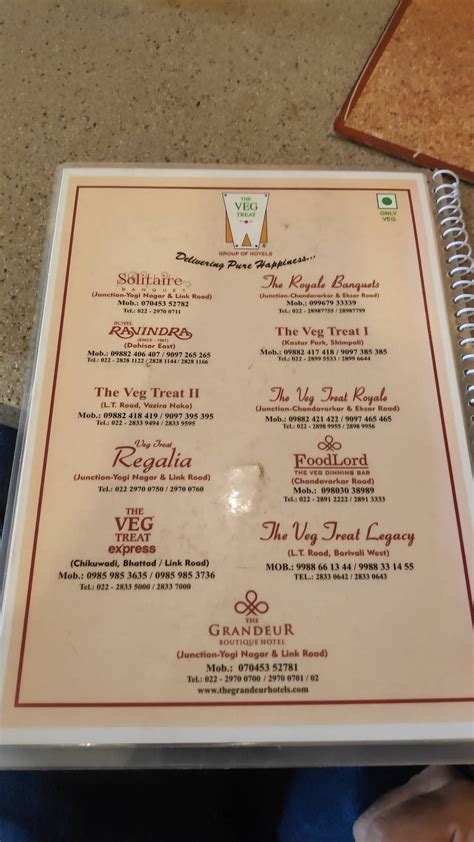 Menu At Veg Treat Legacy Mumbai