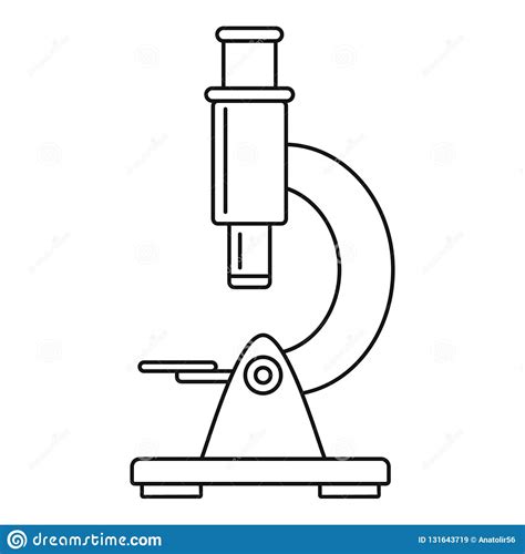 Icono Del Microscopio Estilo Del Esquema Ilustración del Vector