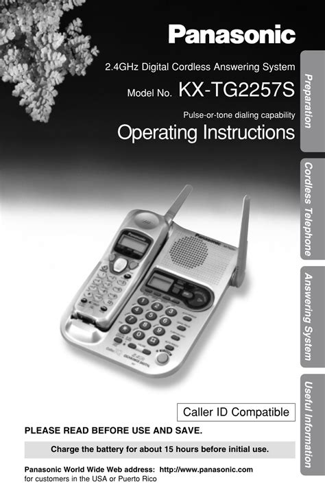 Panasonic Kx Tg2257s User Manual 96 Pages