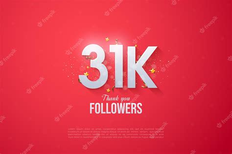 Premium Vector | Celebration of 31k followers with light reflection effect.