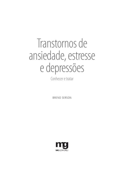 PDF Transtornos de ansiedade estresse e depressões dessa forma a