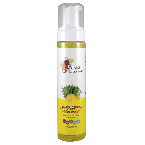 Alikay Naturals Lemongrass Frizz Control Pump Hair Styling Mousse 8 Fl Oz