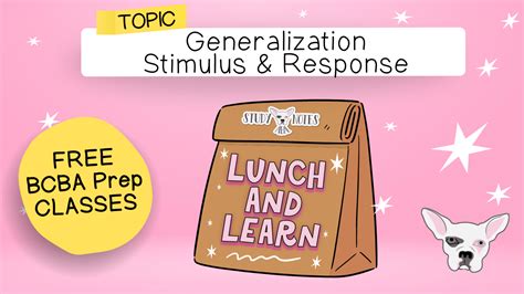 Recording Lunch And Learn Stimulus And Response Generalization Study