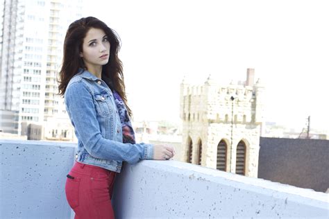 Emily Rudd | Red pants, White tank top women, Blue denim jacket