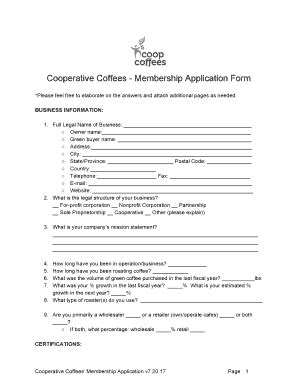 Cooperative Membership Form Fill And Sign Printable Template Online