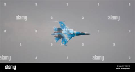 Ukrainische Luftwaffe Su Flanker Raf Fairford Stockfotografie Alamy