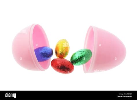 Plastic Egg Shell With Chcolate Easter Eggs Stock Photo Alamy