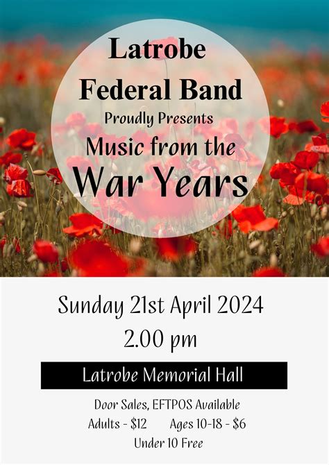 Latrobe Federal Band Presents Music From The War Years Sea Fm Devonport