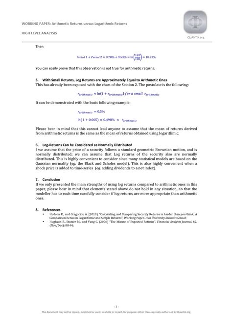 Arithmetic Returns Vs Logarithmic Returns Quantik