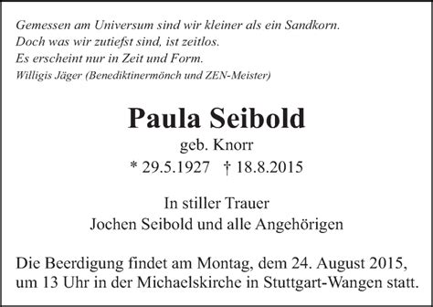 Traueranzeigen Von Paula Seibold Zeit Des Gedenkens De