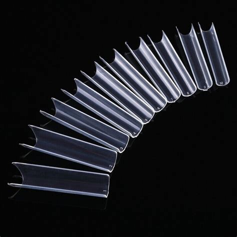 100pcs C Curve Nail Tips Coffin Half Cover Extra Long Square Fake Nails