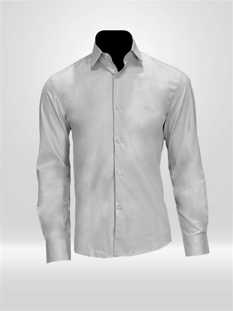 Camisa Social Masculina Cinza Claro Atelier Yuwa Ciao Jp