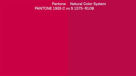 Pantone 1935 C Vs Natural Color System S 1575 R10B Side By Side Comparison