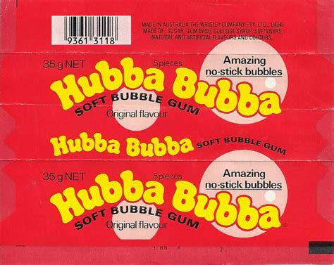 Hubba Bubba Australia Gum Wrappers World