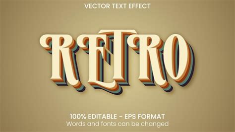 Effet De Texte Vectoriel Vintage R Tro Vecteur Premium