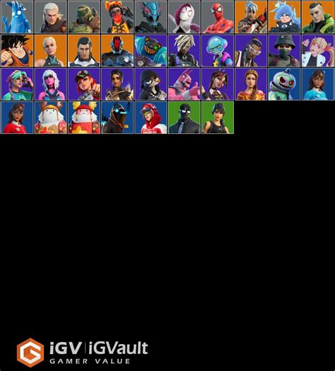 Full Access Fortnite 37 Skins Son Goku Spider Gwen Meow Skulls Bytes Dusty Absenz