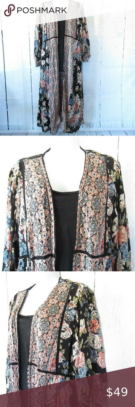 Angie Duster Kimono Crochet Floral Boho Peasant Kimono Clothes