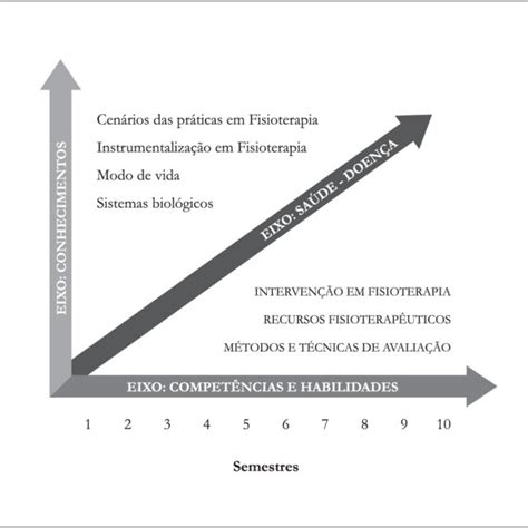 Desenho Curricular Do Curso De Fisioterapia Apresentando Os Eixos