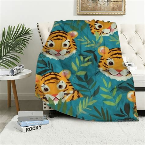 Aristuring Tiger Throw Blanket With Name Soft Fuzzy And Warm Lap Size Blankets For Couch Office