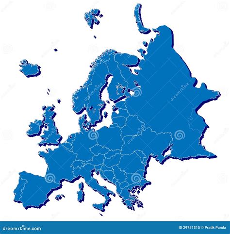 Europe Map In 3d Stock Illustration Illustration Of Countries 29751315