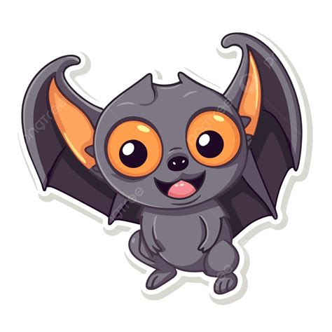 Vector Pegatina Dibujos Animados Murci Lago Halloween Personaje Png