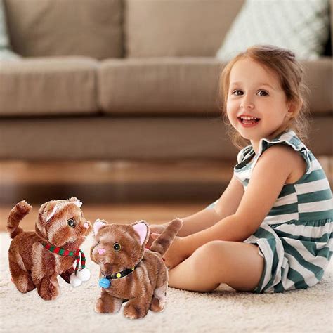 Electric Cat Plush Toy Make Sounds Cat Toy Walking Cat Plush Toy
